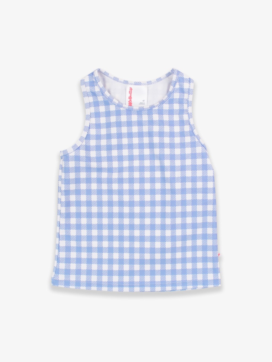 Periwinkle Blue Gingham Active Tank Top
