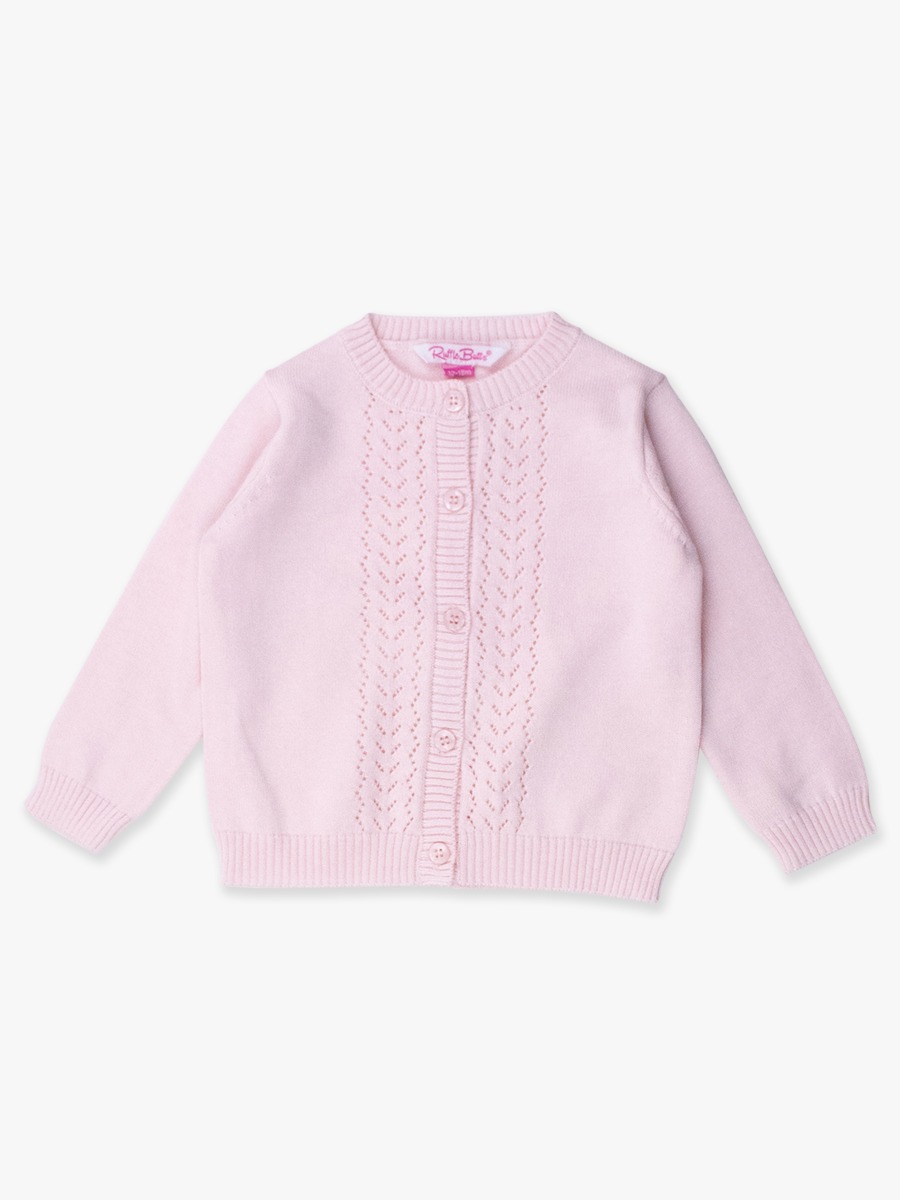 Baby Pink Lightweight Pointelle Cardigan