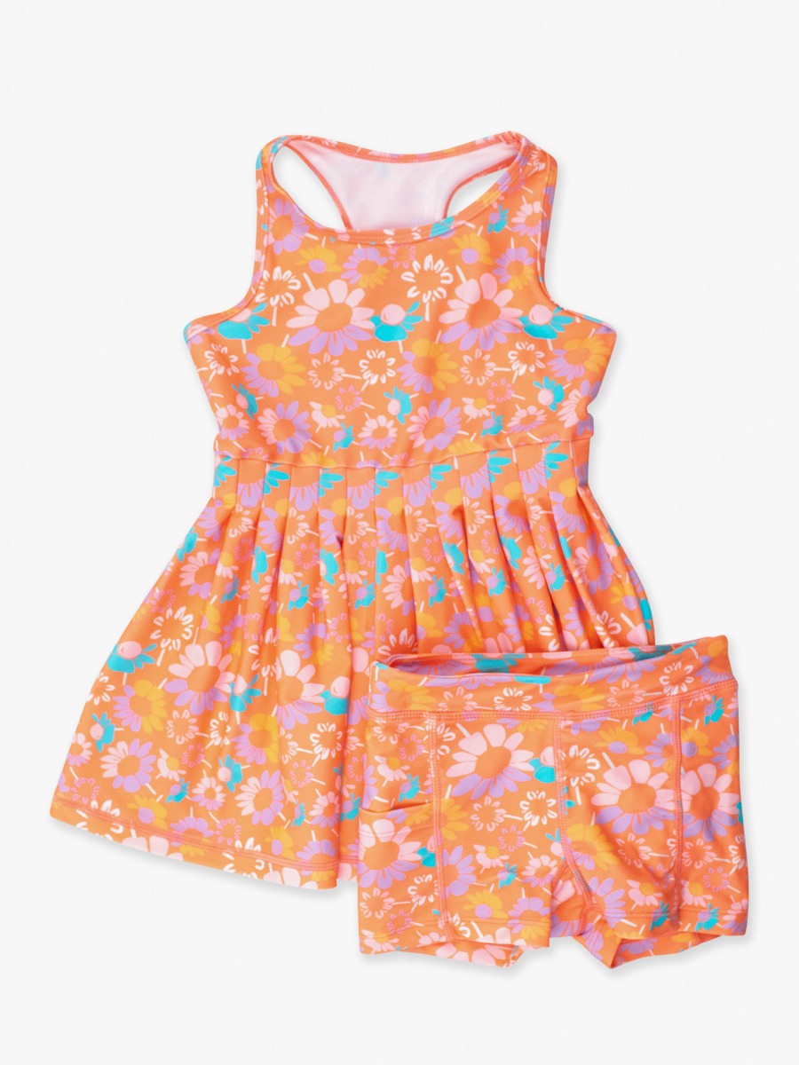 Coral Floral Active Dress & Bike Short Set