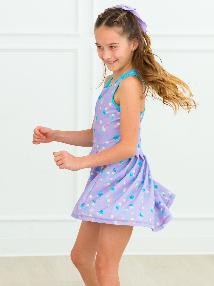 Purple Garden Active Dress & Bike Short Set