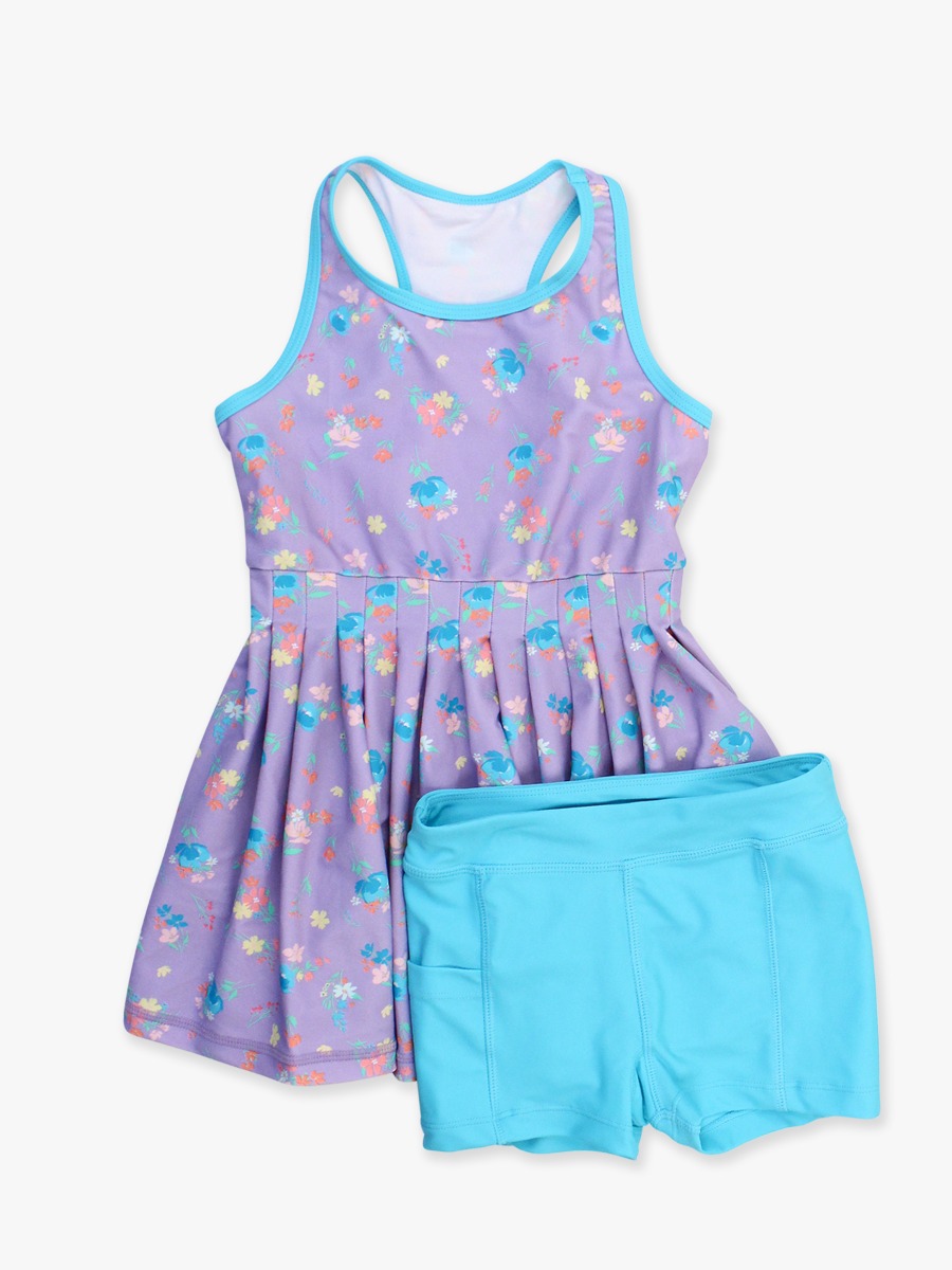 Purple Garden Active Dress & Bike Short Set