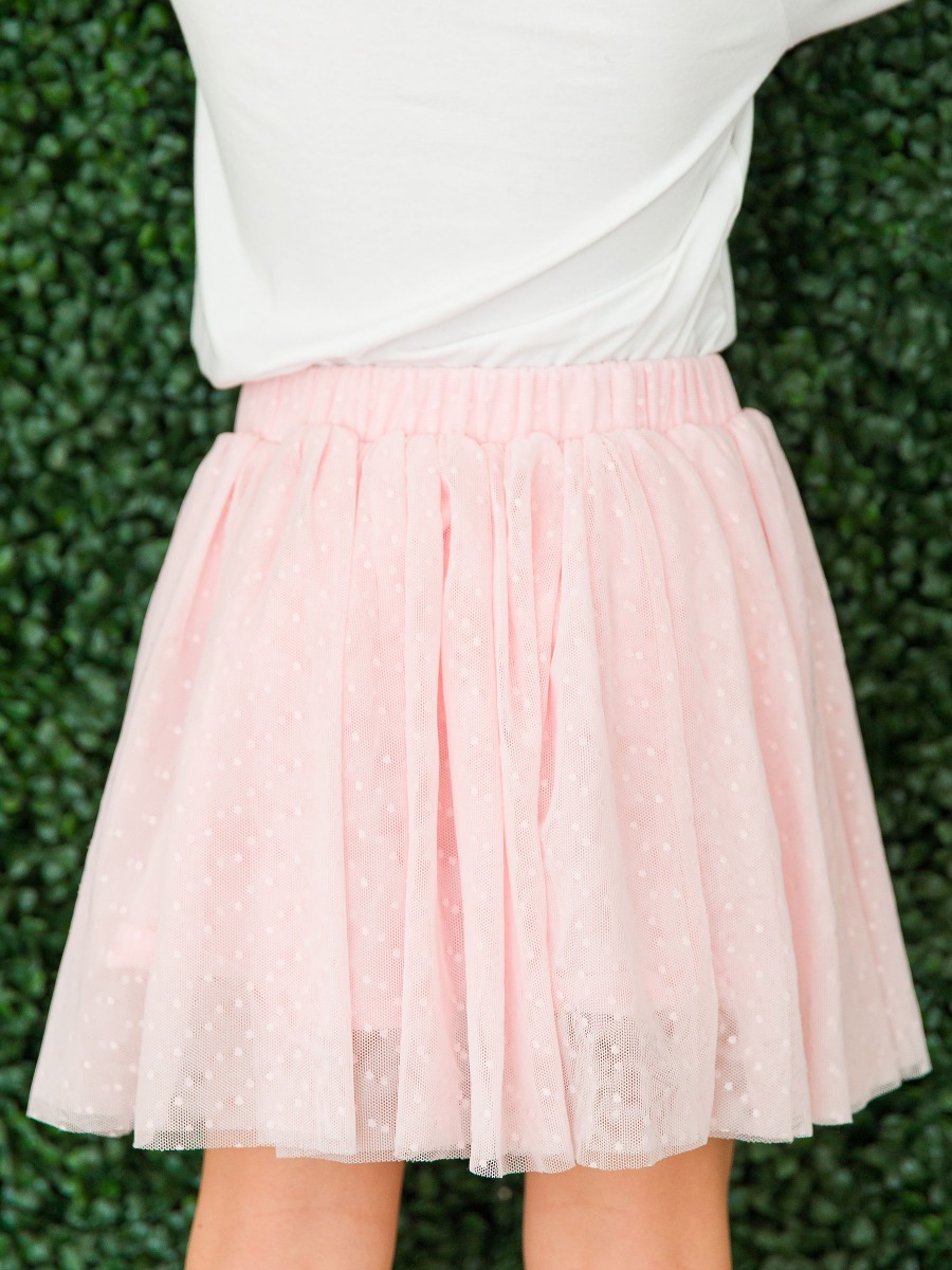 Baby Pink Dotted Tulle Skirt