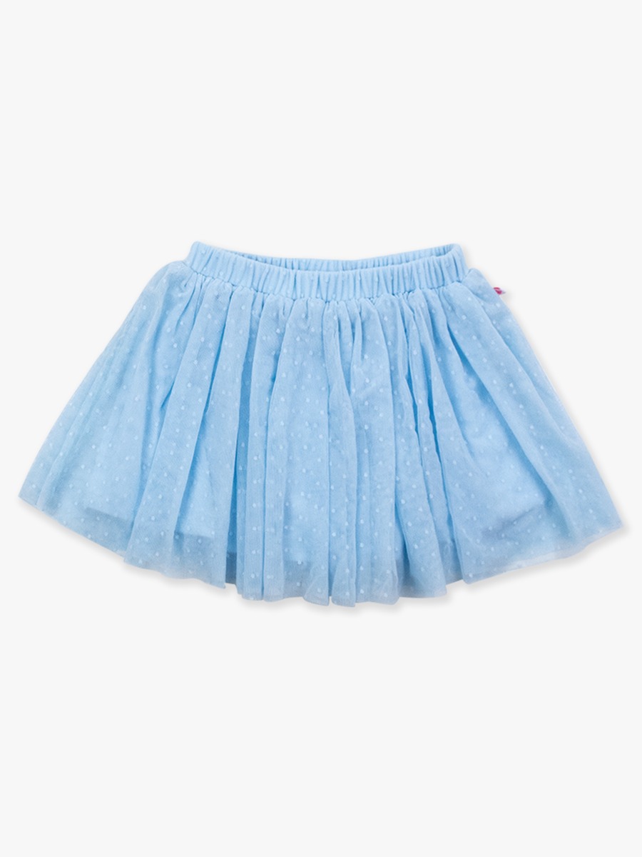 Light Blue Dotted Tulle Skirt
