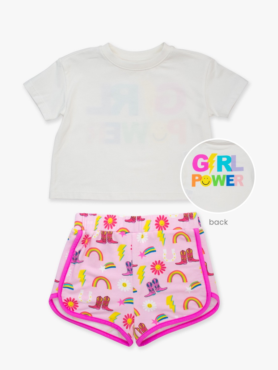 Cowgirl Cutie Girls Short & Graphic Tee Set