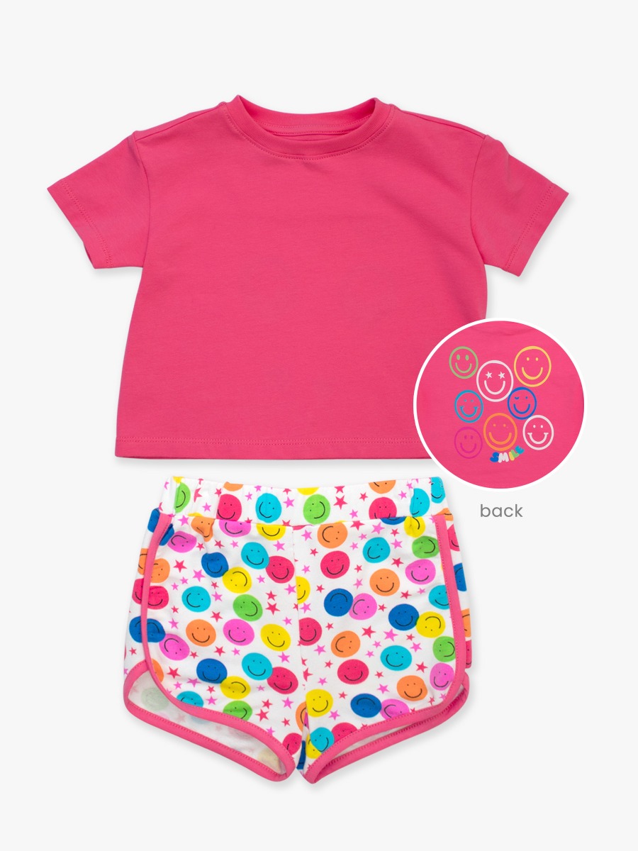 Star Smile Girls Short & Graphic Tee Set