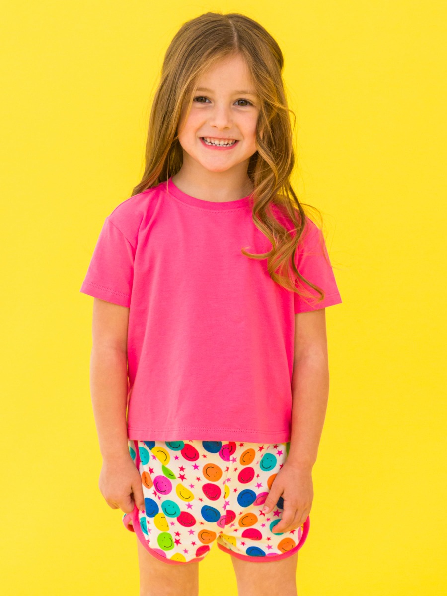 Star Smile Girls Short & Graphic Tee Set