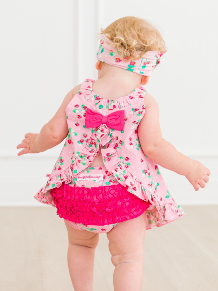 Sweet As Strawberries Knit Swing Top and Bloomer Set
