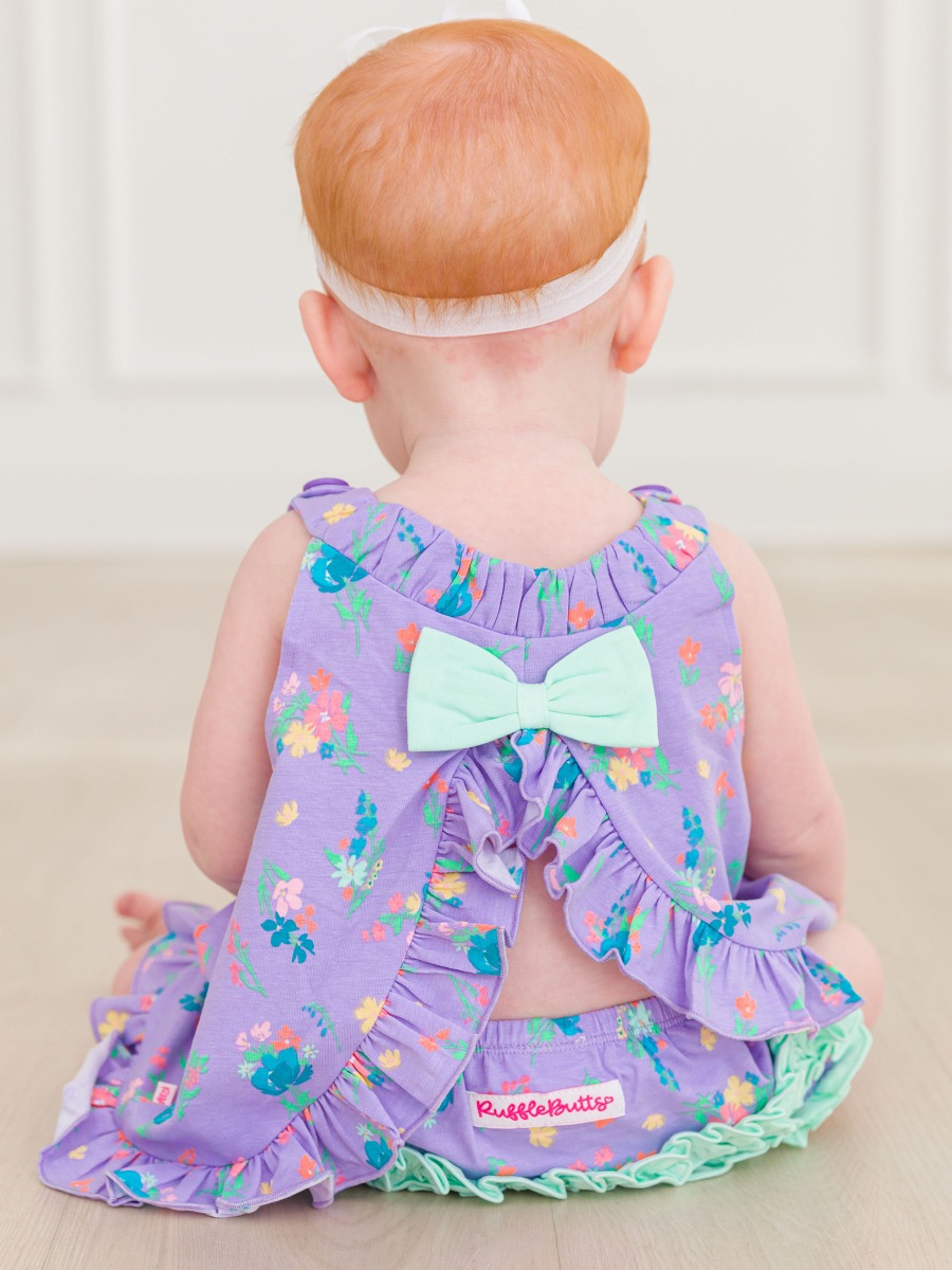 Purple Garden Knit Swing Top and Bloomer Set