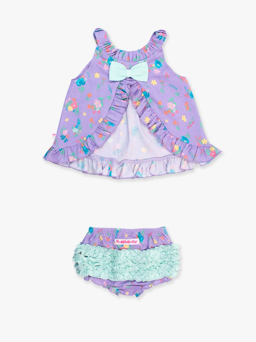 Purple Garden Knit Swing Top and Bloomer Set