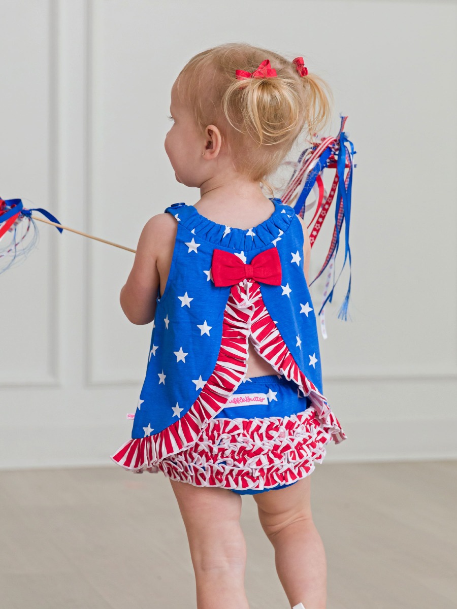 Stars & Stripes Knit Swing Top and Bloomer Set