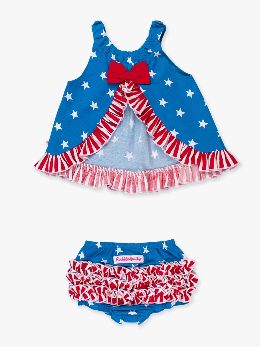 Stars & Stripes Knit Swing Top and Bloomer Set