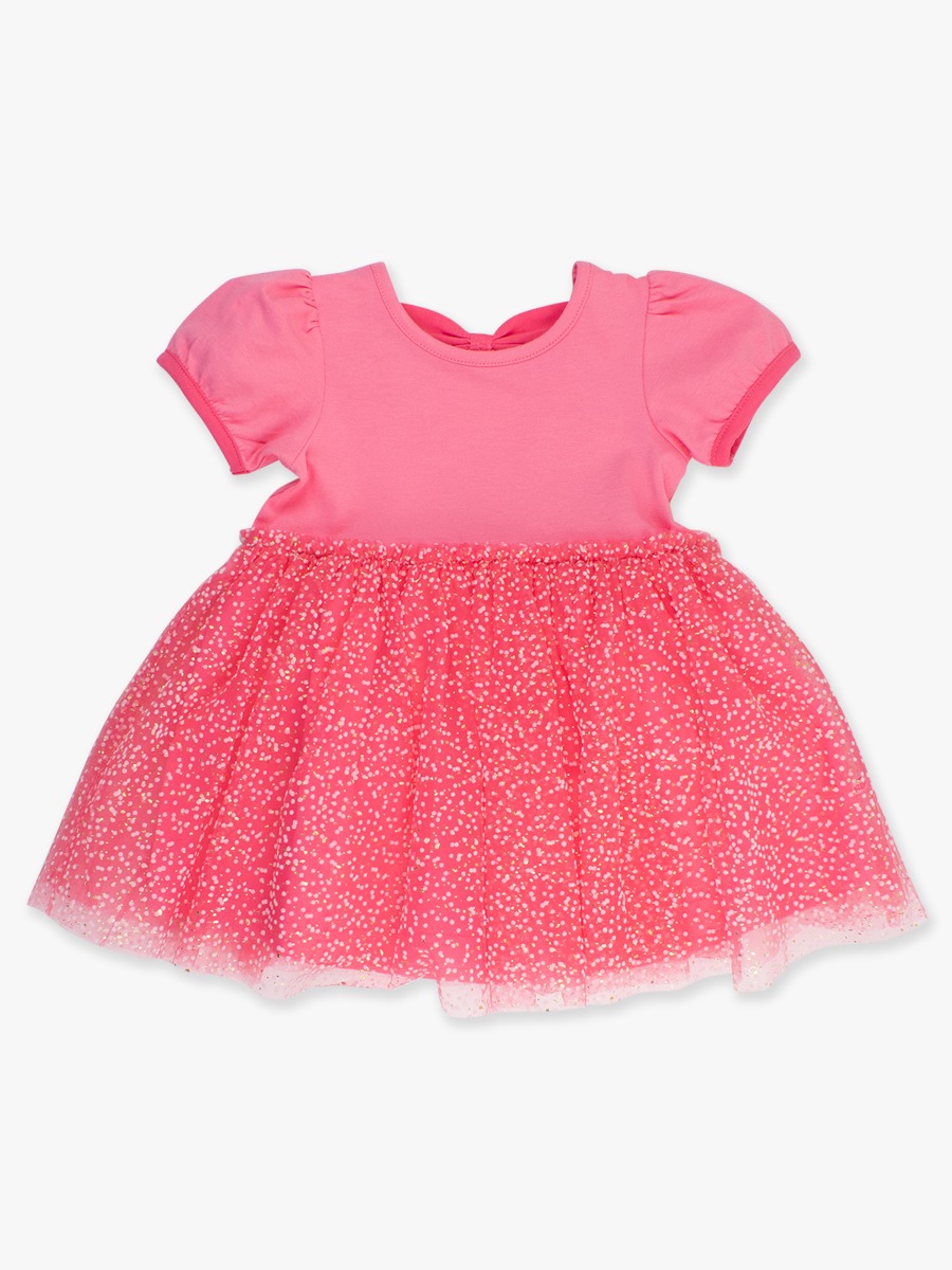 Royal Pink Princess Short Sleeve Princess Bow Twirl Dress