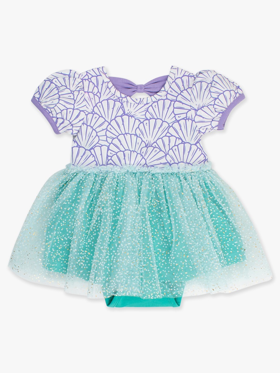 Magical Mermaid Short Sleeve Princess Bow Twirl Romper