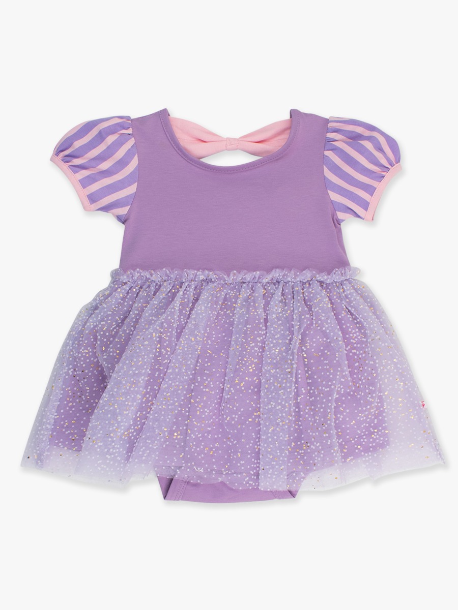 Amethyst Princess Short Sleeve Princess Bow Twirl Romper