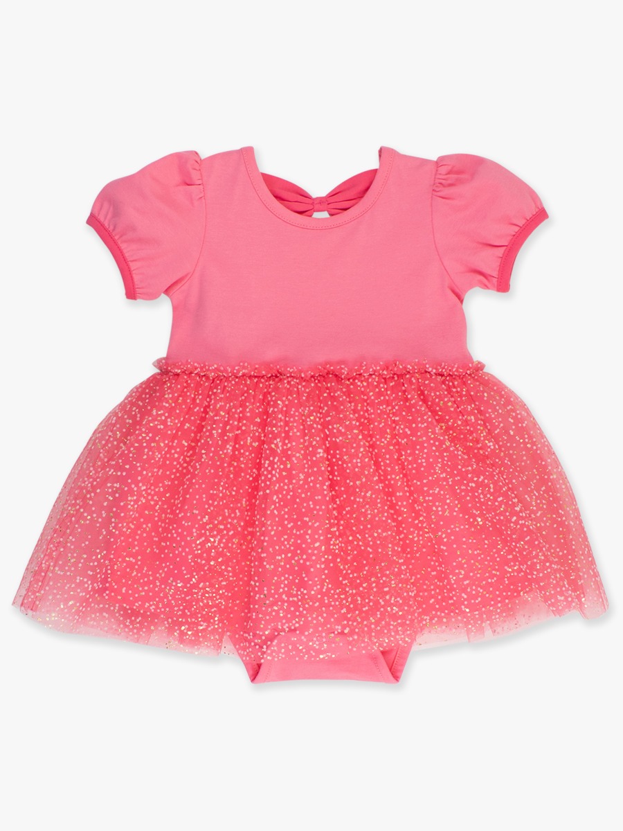 Royal Pink Princess Short Sleeve Princess Bow Twirl Romper