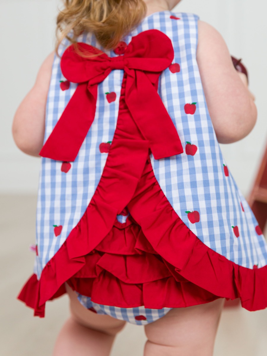 Apple Orchard Classic Gingham Ruffle Swing Top and Bloomer Set