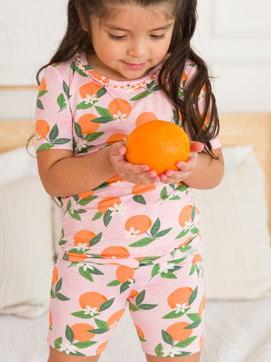 Orange You The Sweetest Toddler Ruffle Short Sleeve Pajama Set