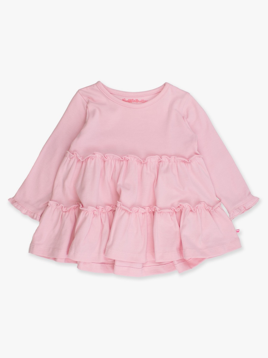 Pink Knit Ruffle Tiered Tunic