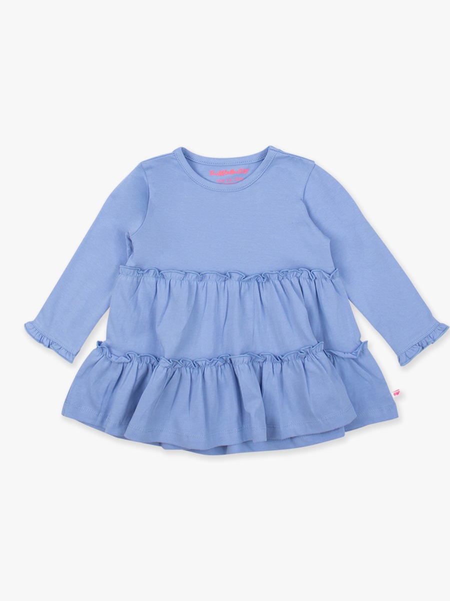 Periwinkle Blue Knit Ruffle Tiered Tunic