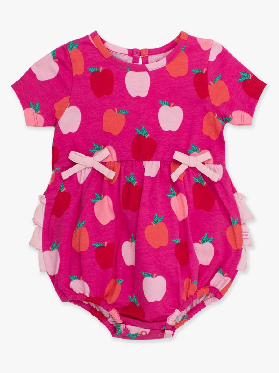 Apple of My Eye Knit Short Sleeve Bow Bubble Romper
