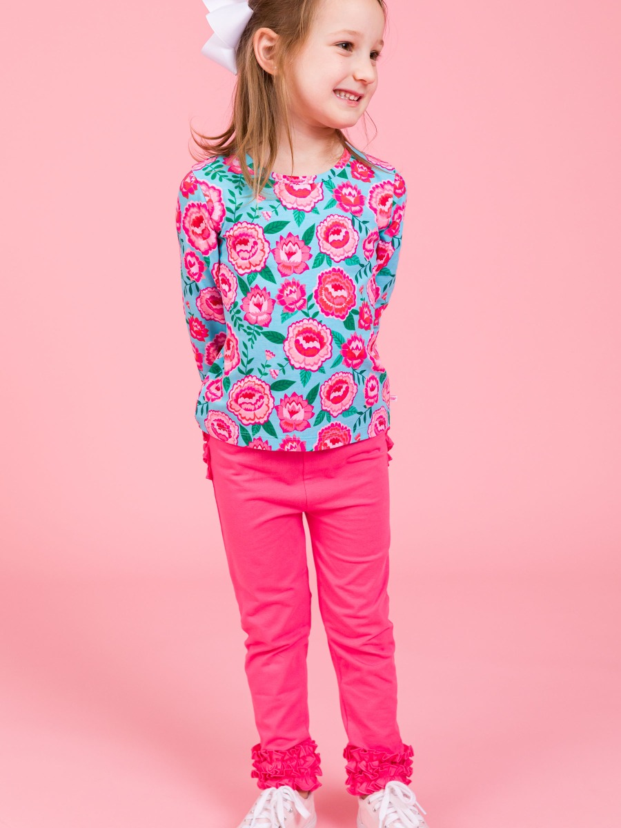 Hot Pink Ruffle Leggings
