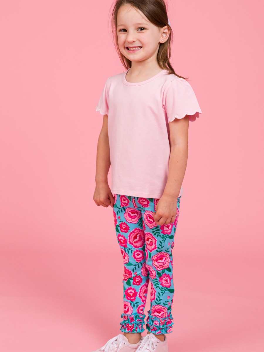 Bright Blossoms Ruffle Leggings