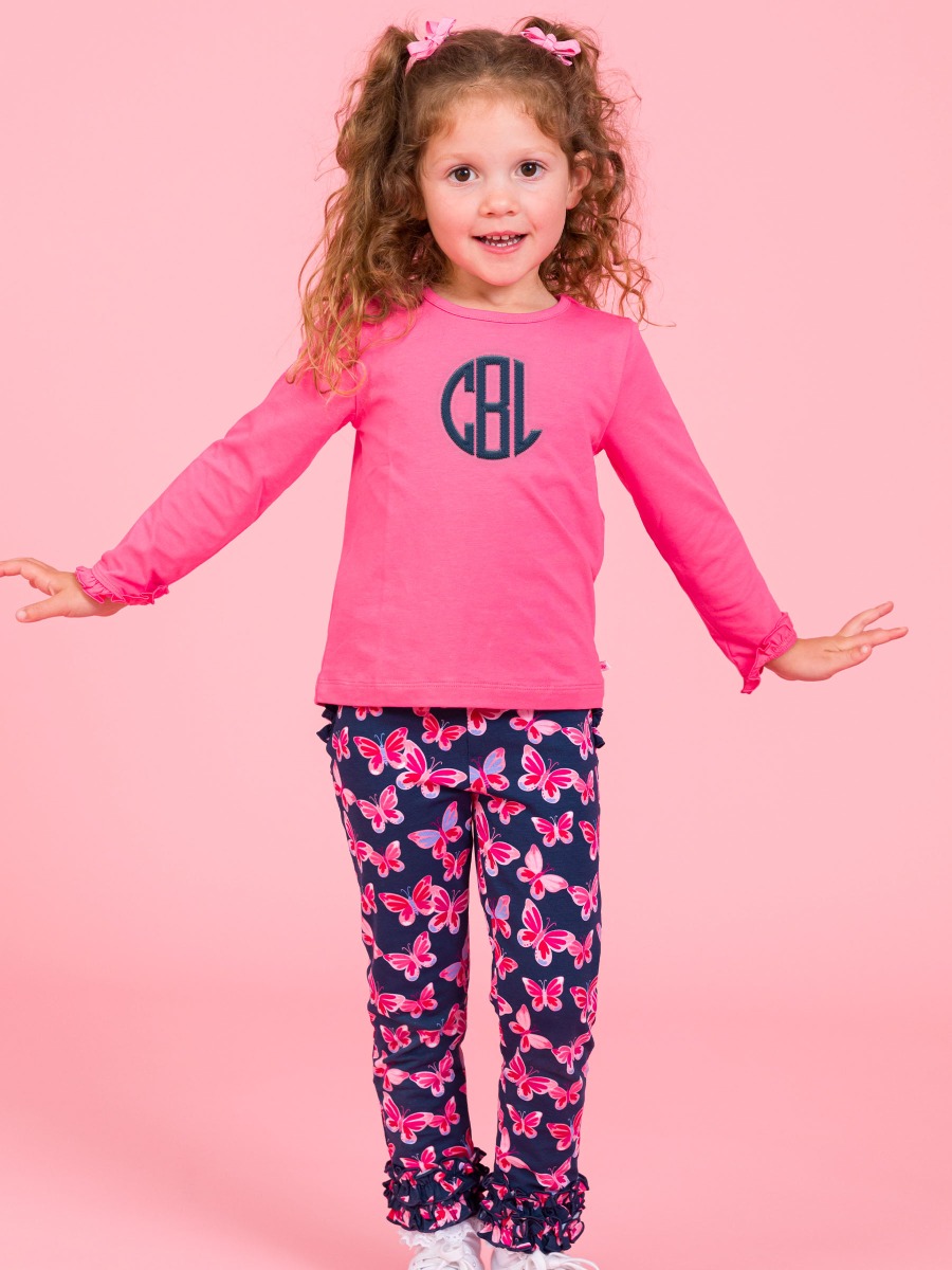Butterfly Bliss Ruffle Leggings, with Signature Rear Ruffles