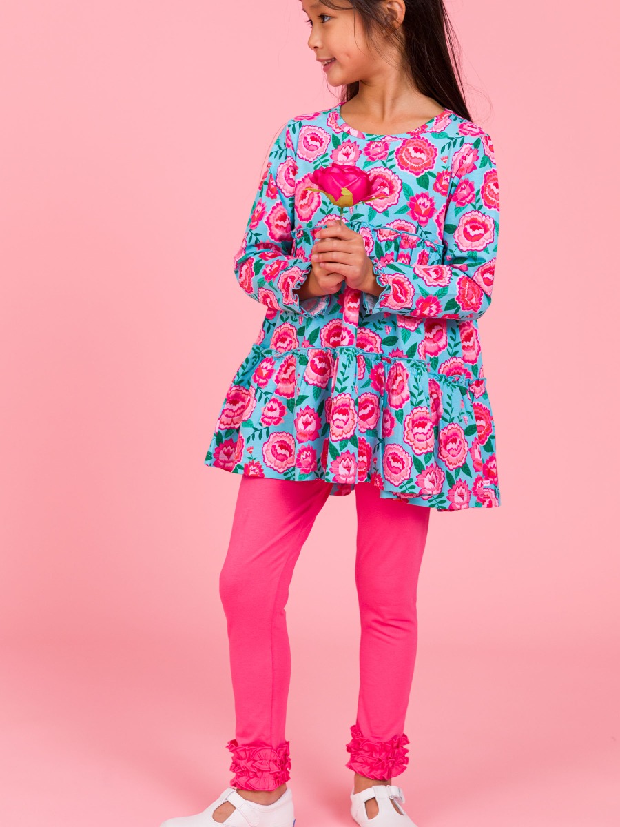 Hot Pink Ruffle Leggings