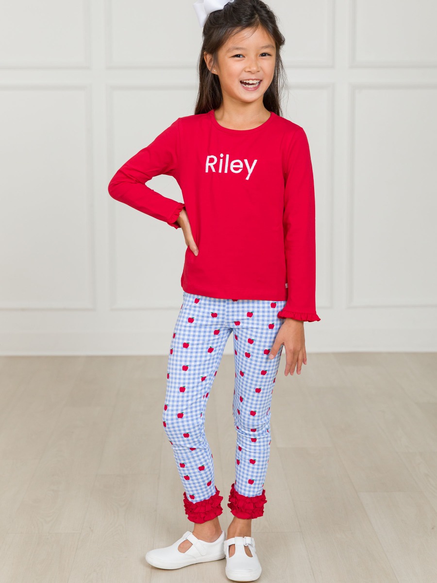 Apple Orchard Gingham Ruffle Leggings