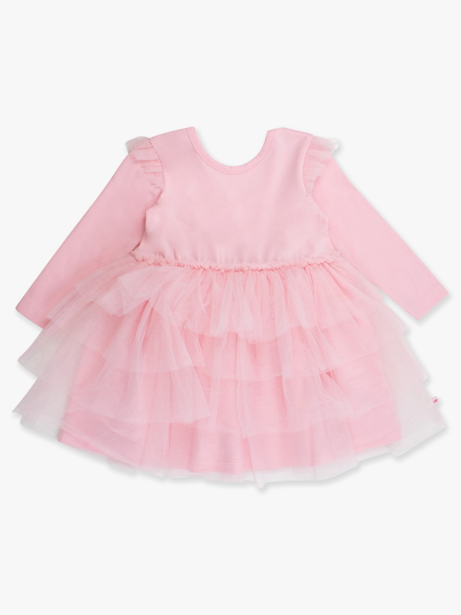 【レア商品】é tulle frill long tee (pink) Flutter Tulle Long Sleeve Twirl Dress