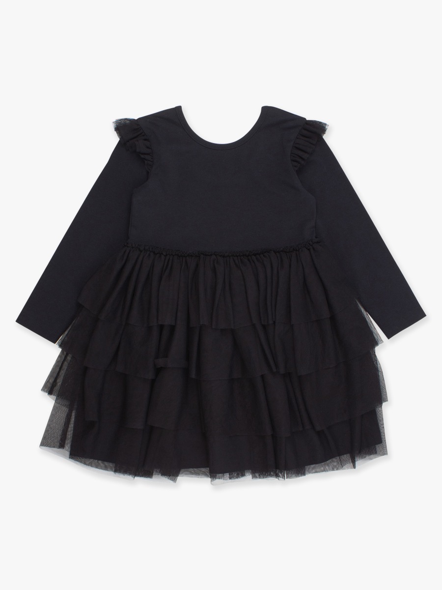 Flutter Tulle Long Sleeve Twirl Dress
