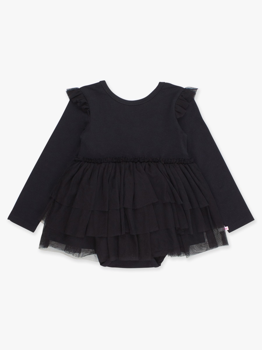Flutter Tulle Long Sleeve Twirl Dress