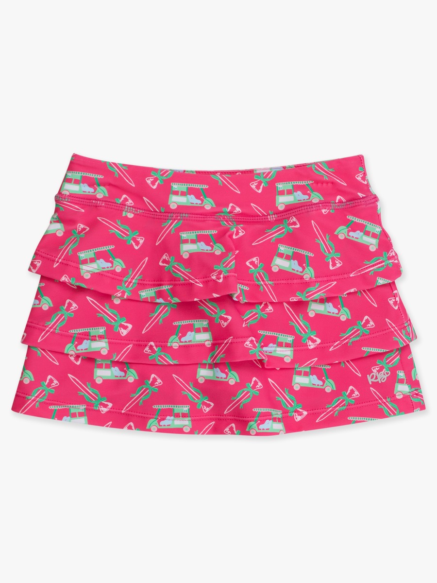 Line drawing of Cart Cutie Active Skort. A dotted circle indicates the approximate location for personalization.