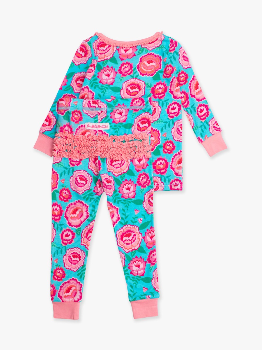 Bright Blossoms Ruffle Long Sleeve Pajama Set