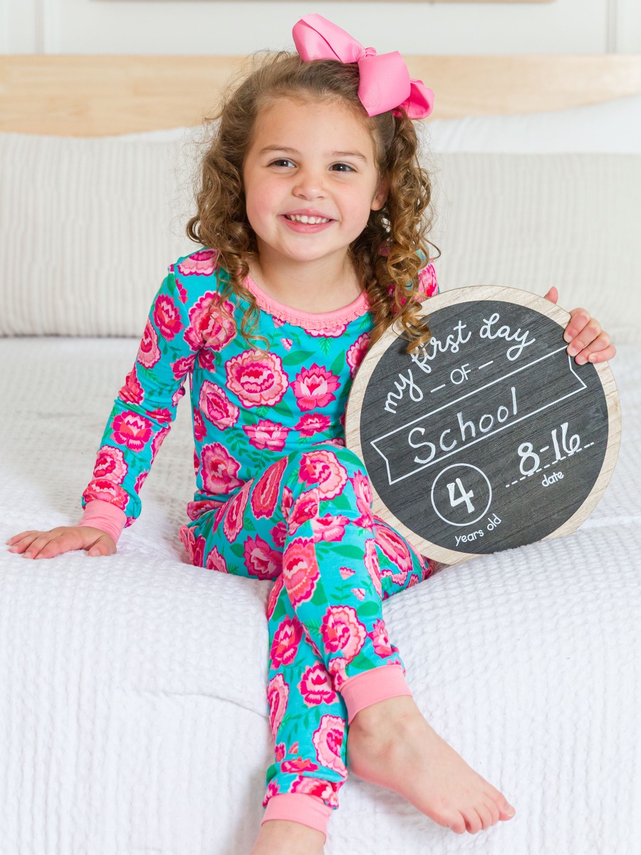Bright Blossoms Ruffle Long Sleeve Pajama Set