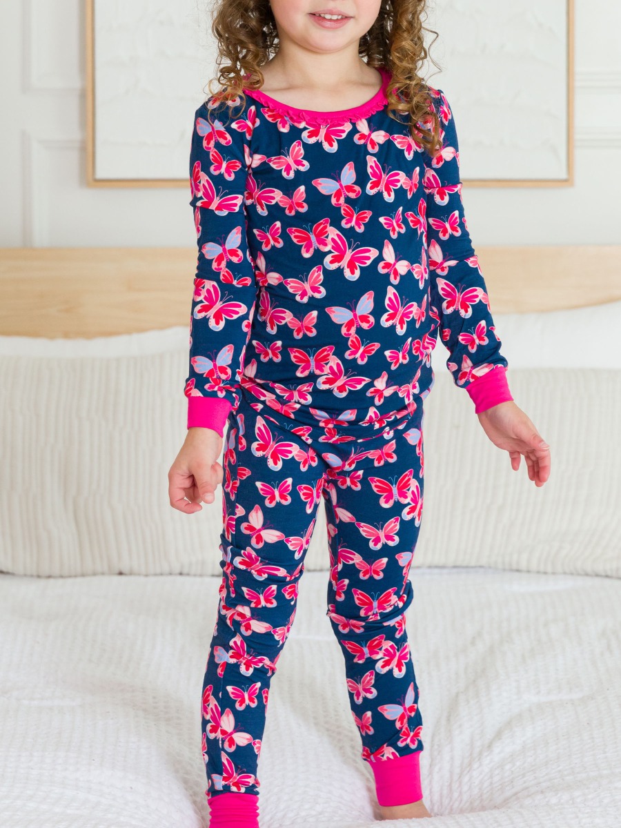 Butterfly Bliss Ruffle Long Sleeve Pajama Set
