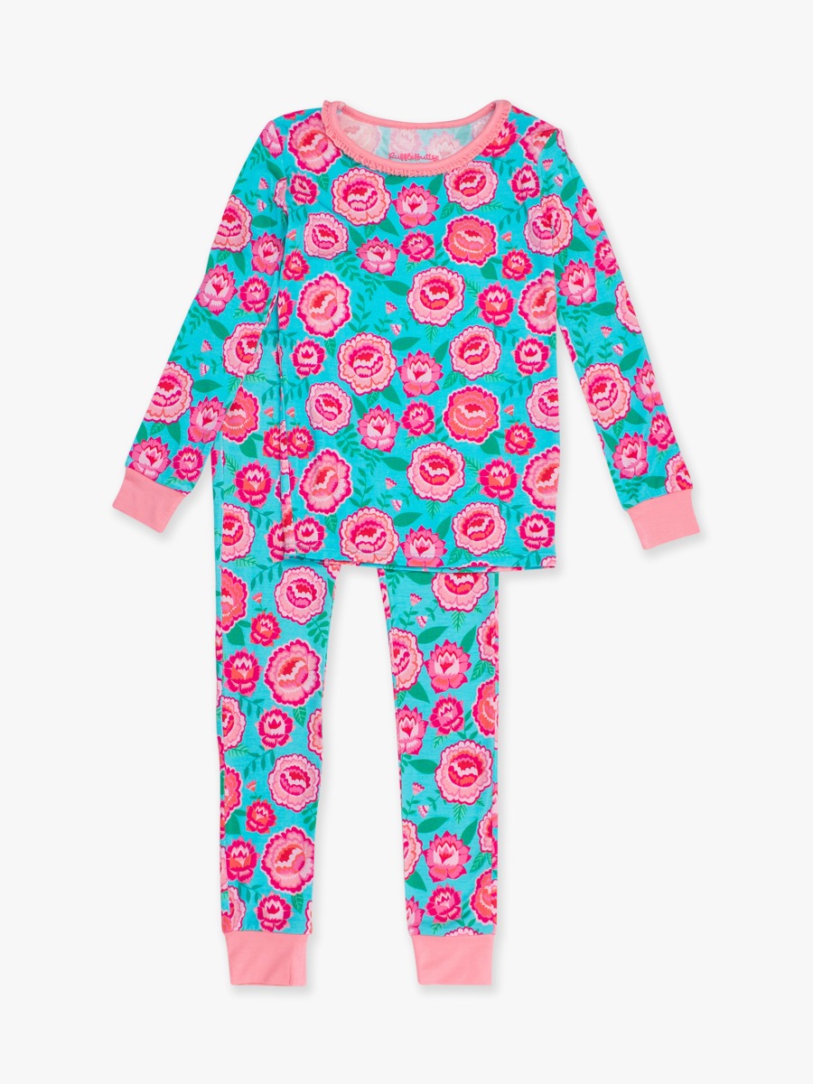Bright Blossoms Ruffle Long Sleeve Pajama Set