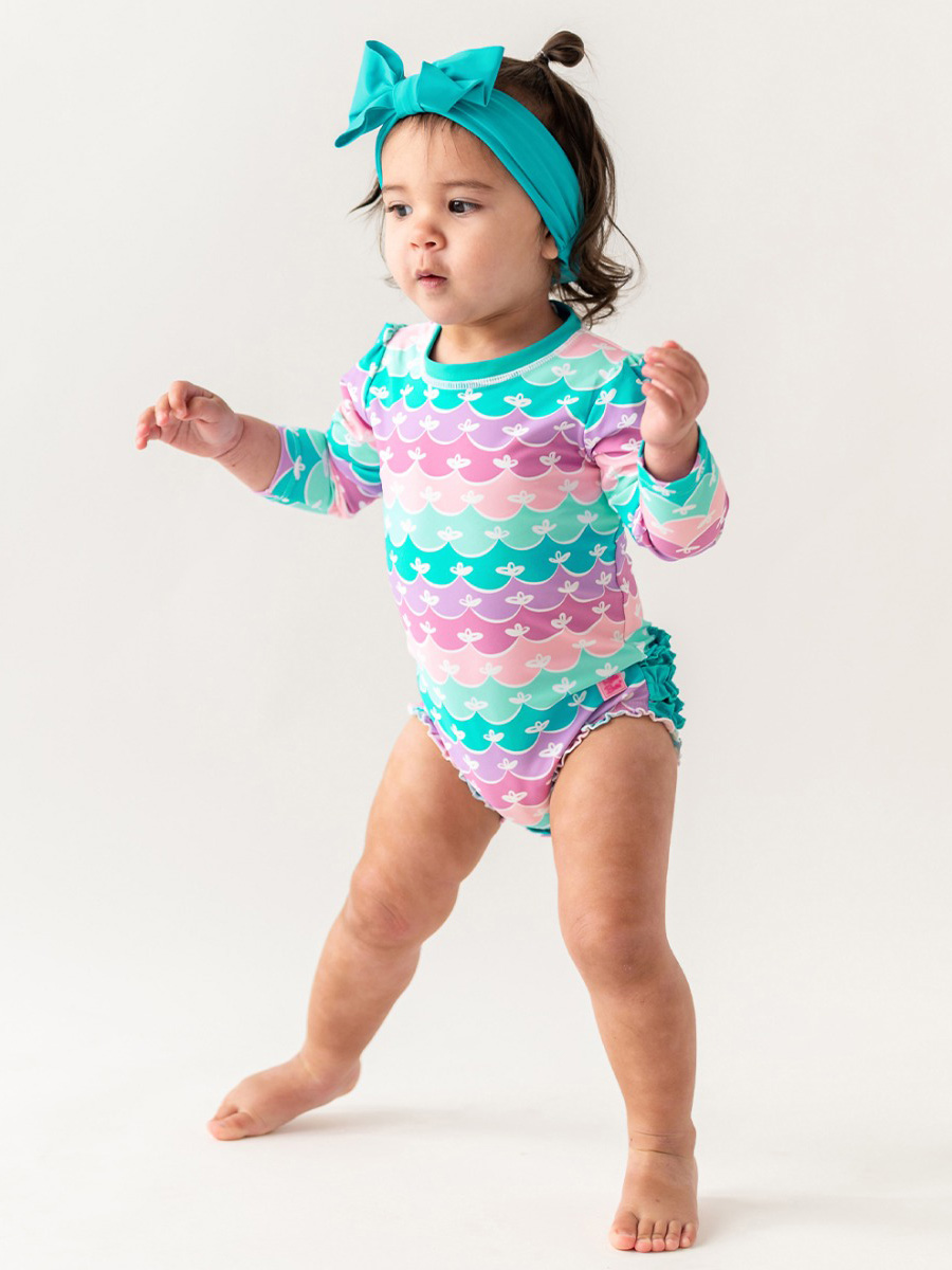 Mermaid Long Sleeve One Piece Rash Guard