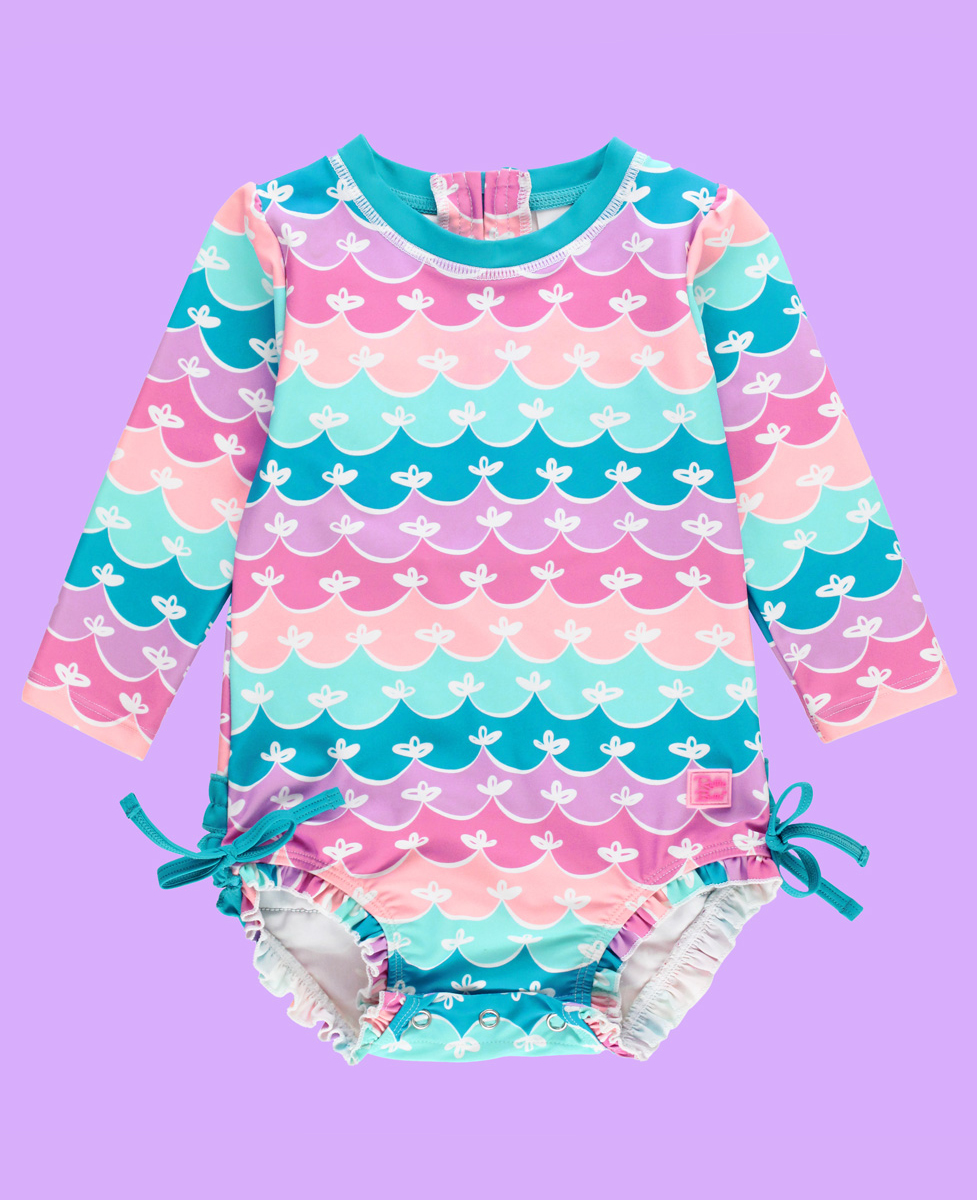 Mermaid Long Sleeve One Piece Rash Guard