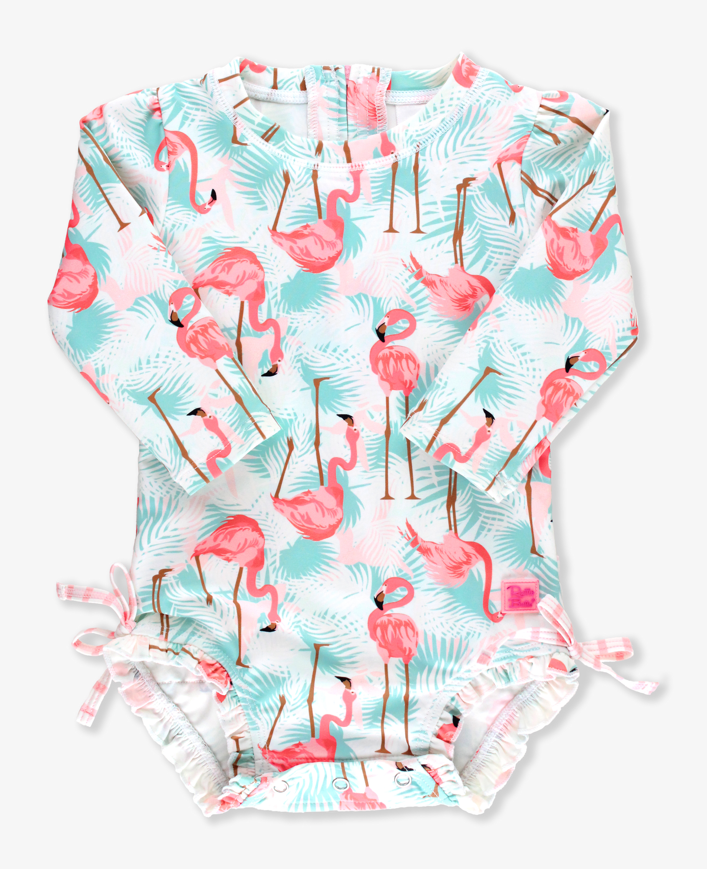 Vibrant Flamingo Long Sleeve One Piece Rash Guard