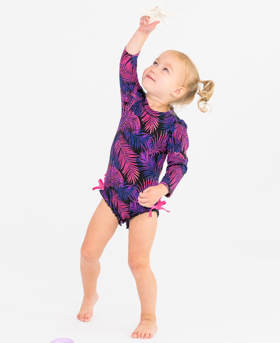 Marine Glow Long Sleeve One Piece Rash Guard
