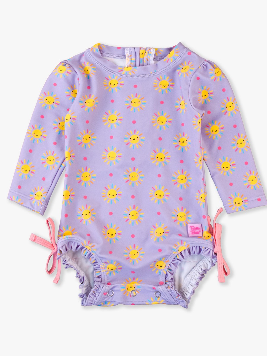 Lavender Sunshiny Day Long Sleeve One Piece Rash Guard