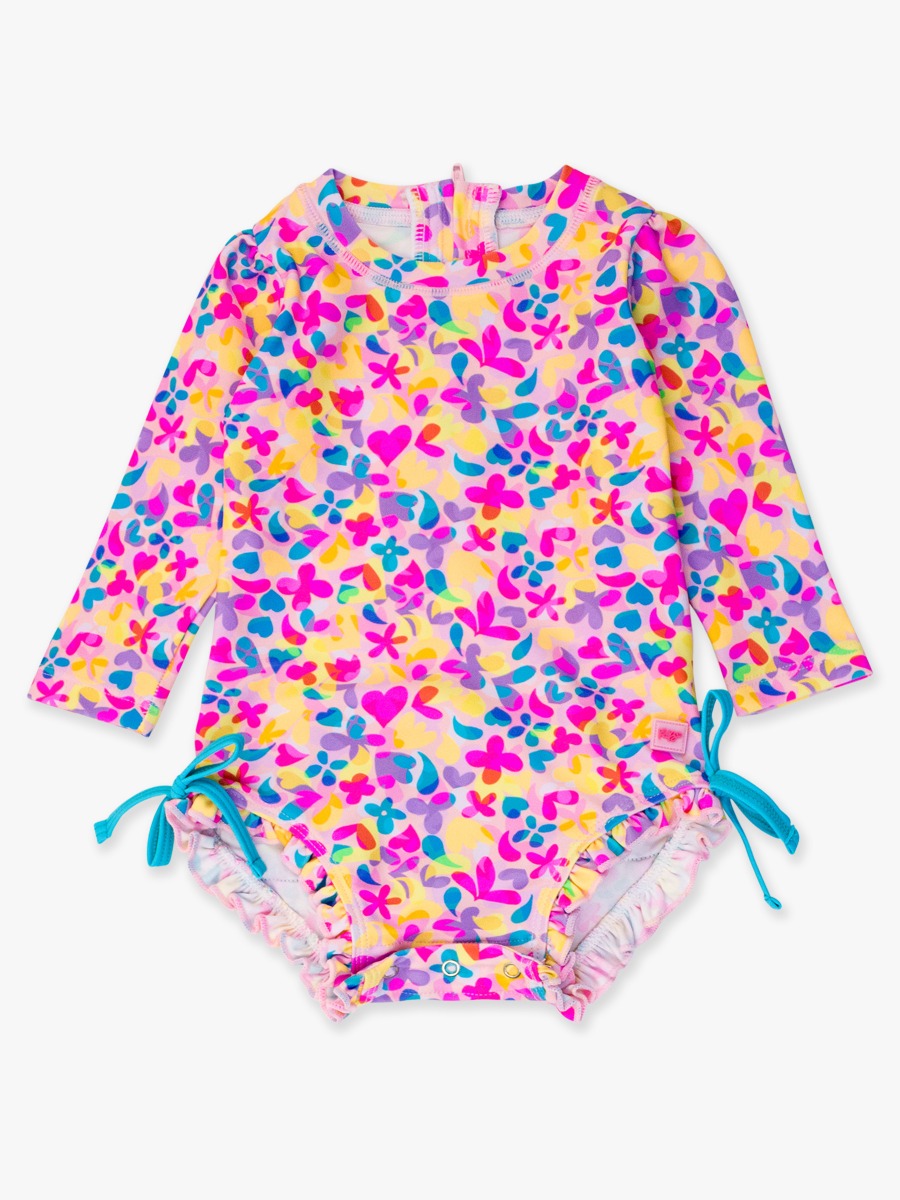 Vibrant Neon Long Sleeve One Piece Rash Guard