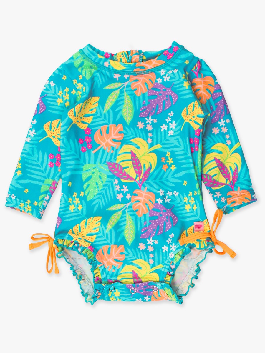 Neon Tiki Vibes Long Sleeve One Piece Rash Guard