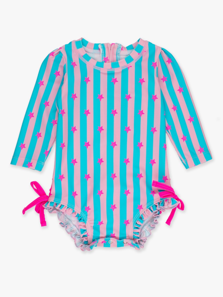 Neon Star Party Long Sleeve One Piece Rash Guard