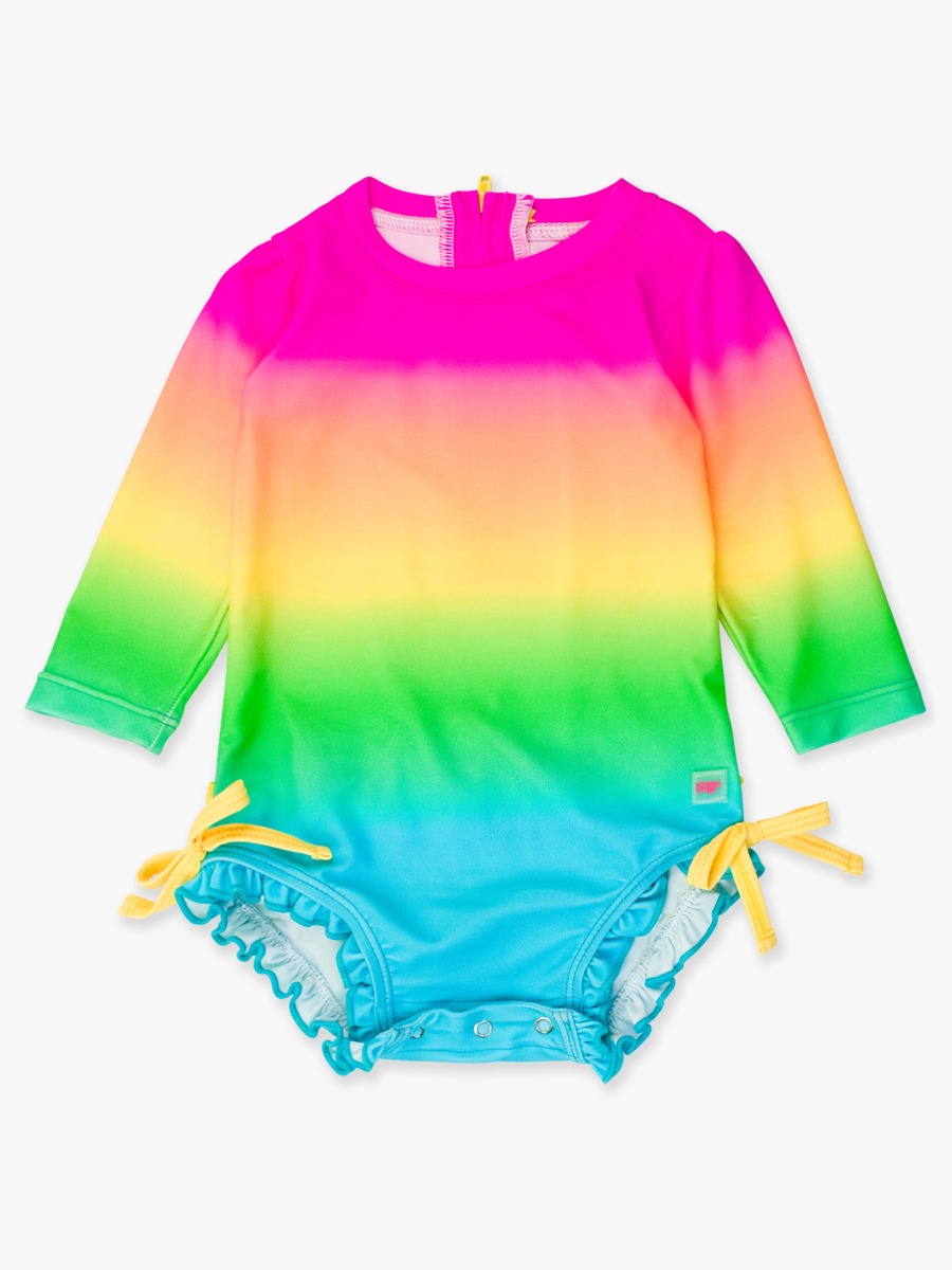 Neon Sunset Long Sleeve One Piece Rash Guard