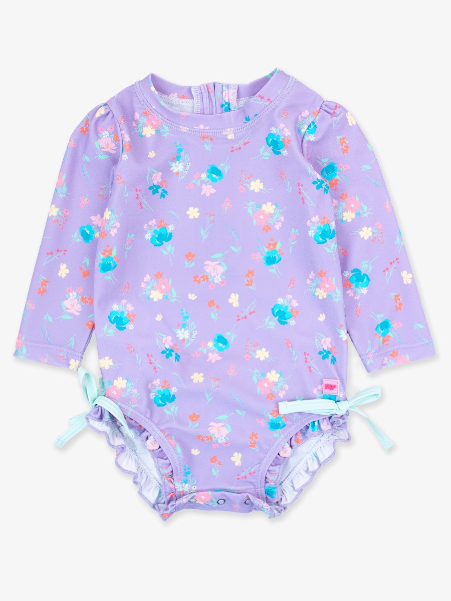 Purple Garden Long Sleeve One Piece Rash Guard
