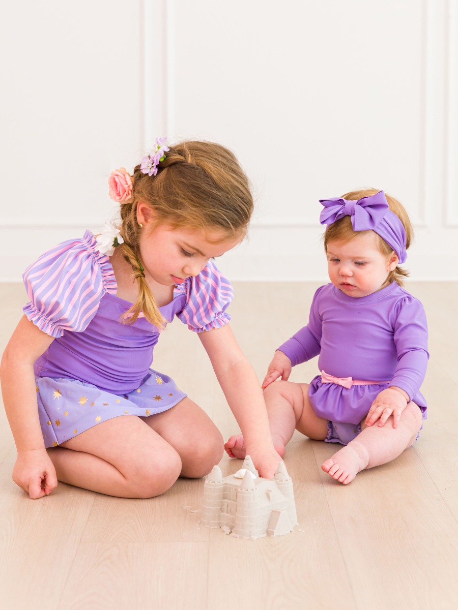 Long Sleeve Bow Skirted One Piece