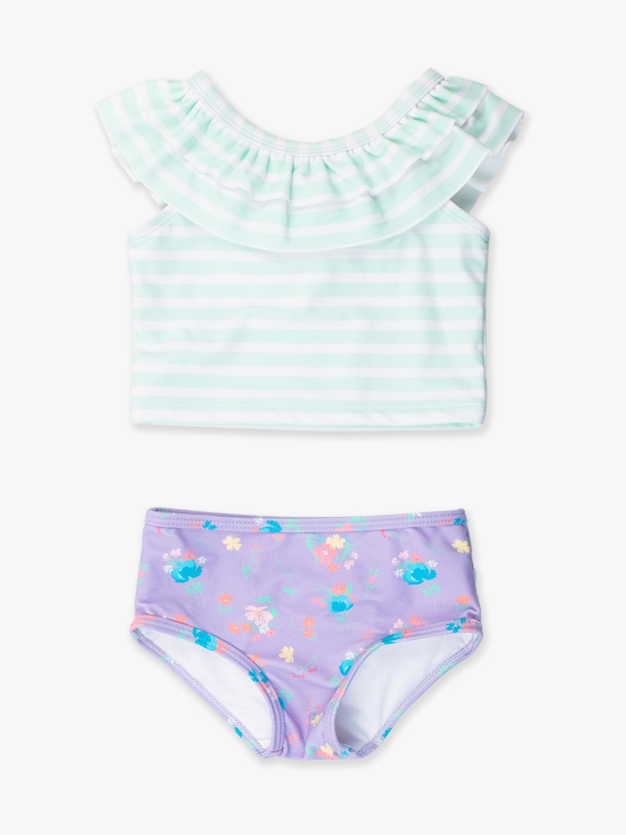 Purple Garden Ruffle Tankini
