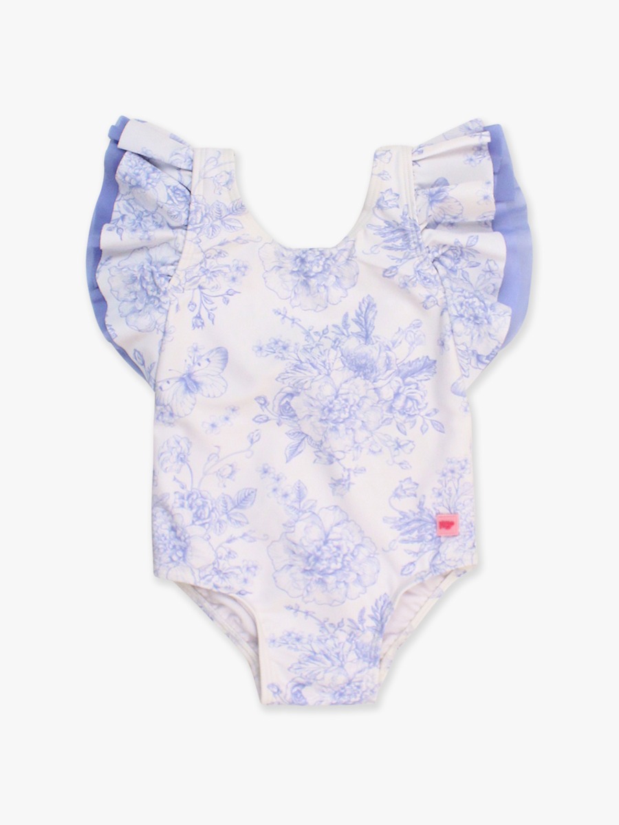 Periwinkle Blue Butterfly Garden Toile Butterfly One Piece